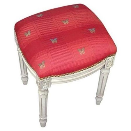123 CREATIONS 123 Creations C696WFS Butterfly-Red Fabric Upholstered Stool C696WFS
